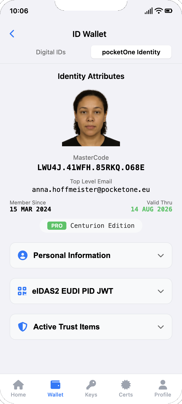 ID Wallet Screen